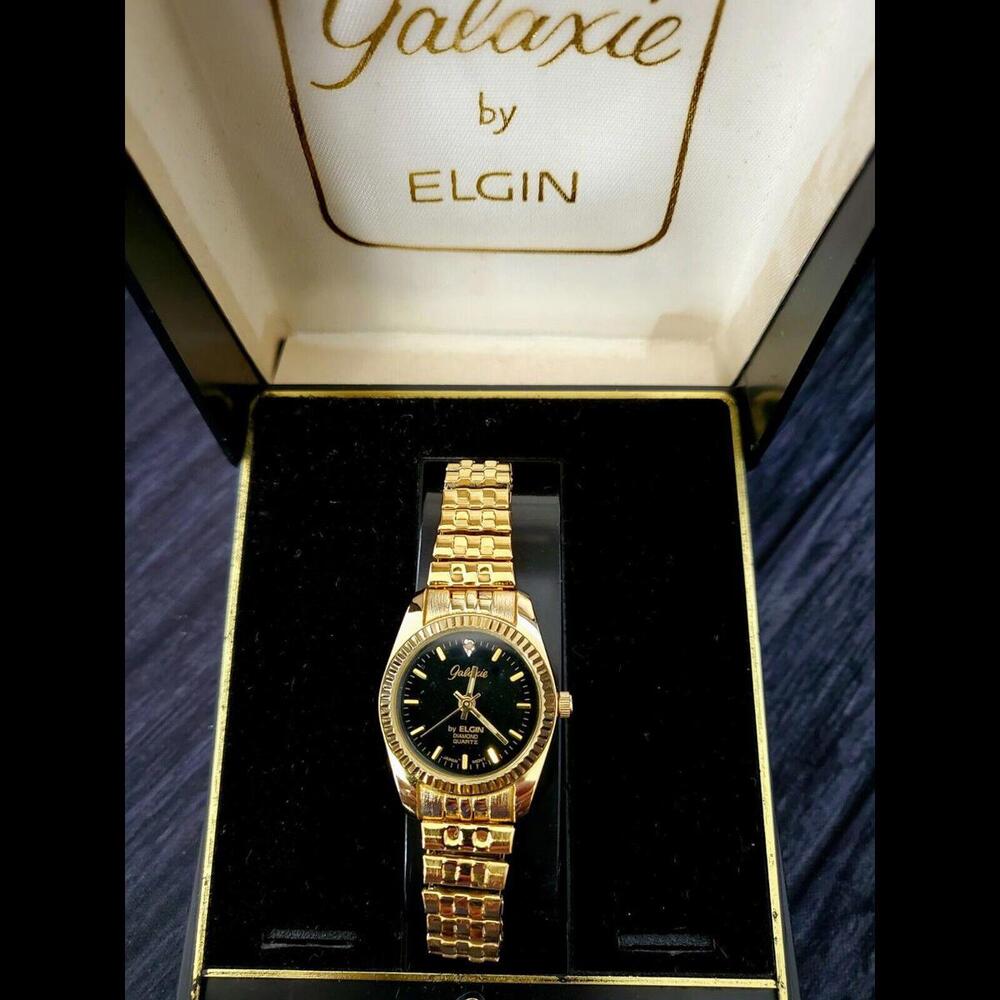 Rare Gold Lady Lord Elgin‎ President Diamond Watch NOS